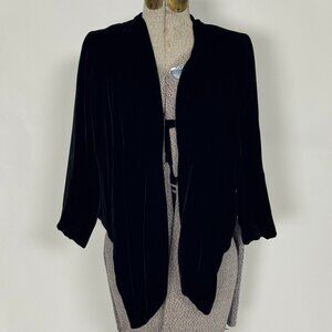Velvet Heart Black Velvet Open-front Cardigan